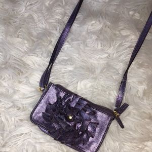 Purple metallic purse